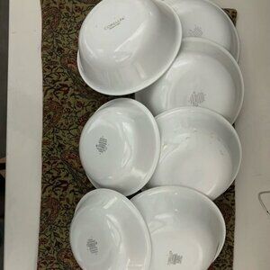 Corelle White Dinnerware 7 bowl set-2 childtoddler size 5 normal size